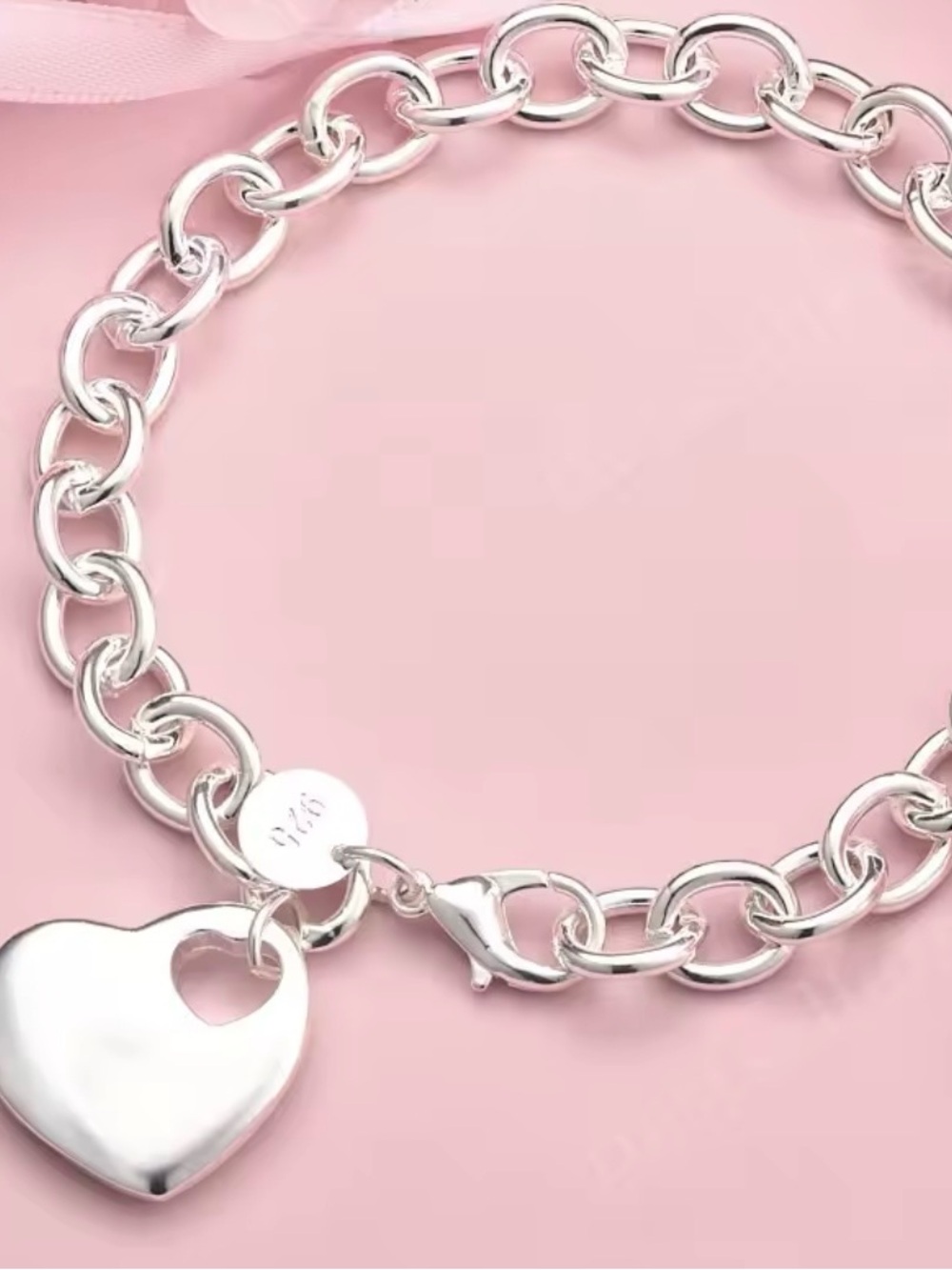 Sterling Silver Heart Charm Chain Bracelet - James Avery charm compatible